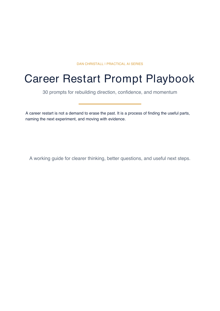 Cover of the Career Restart Prompt Playbook