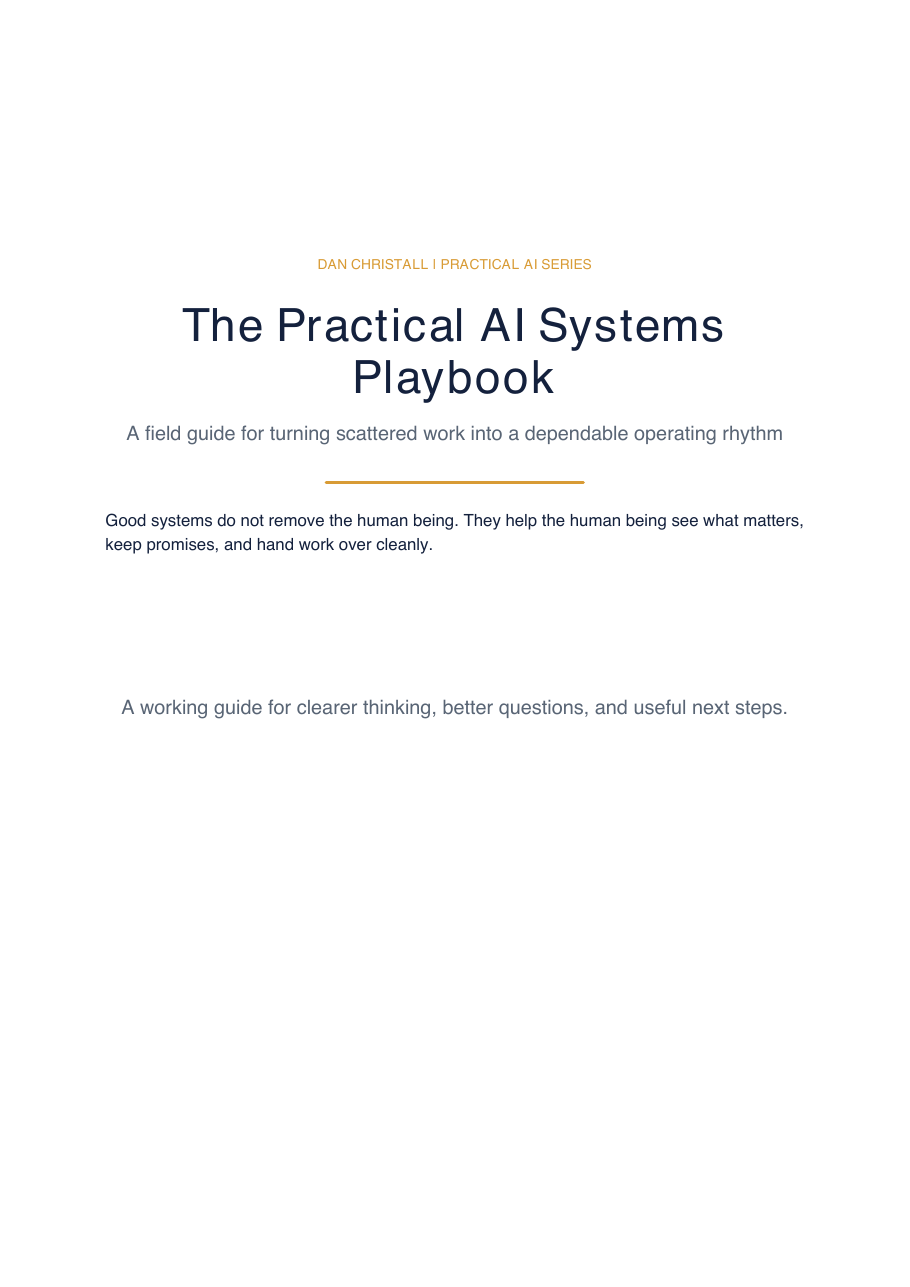Cover of the Practical AI Systems Playbook